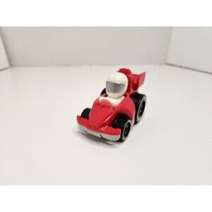 Fisher Price Little People Race Car Red Wheelies White Helmet